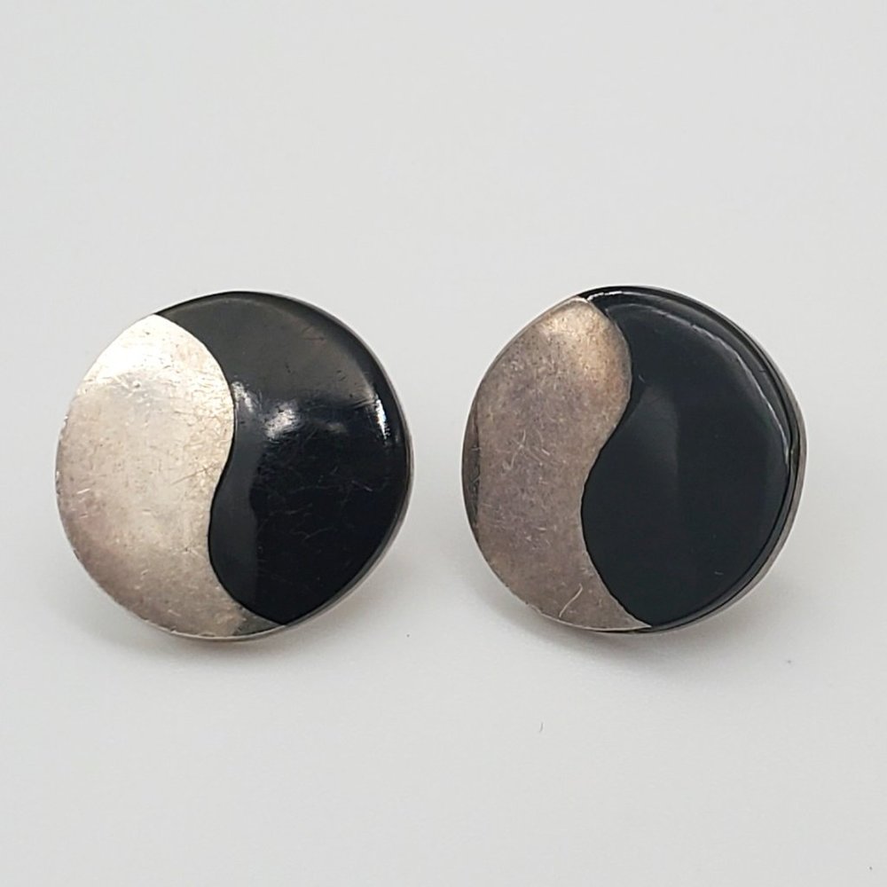 Sterling Silver Yin Yang Earrings Made in Mexico